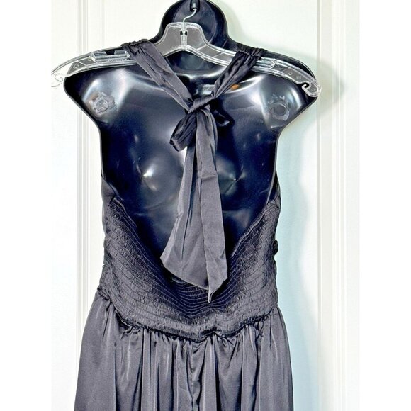 Shein MOD Backless Halter Dress Womens L Black‎ Satin - Picture 4 of 10